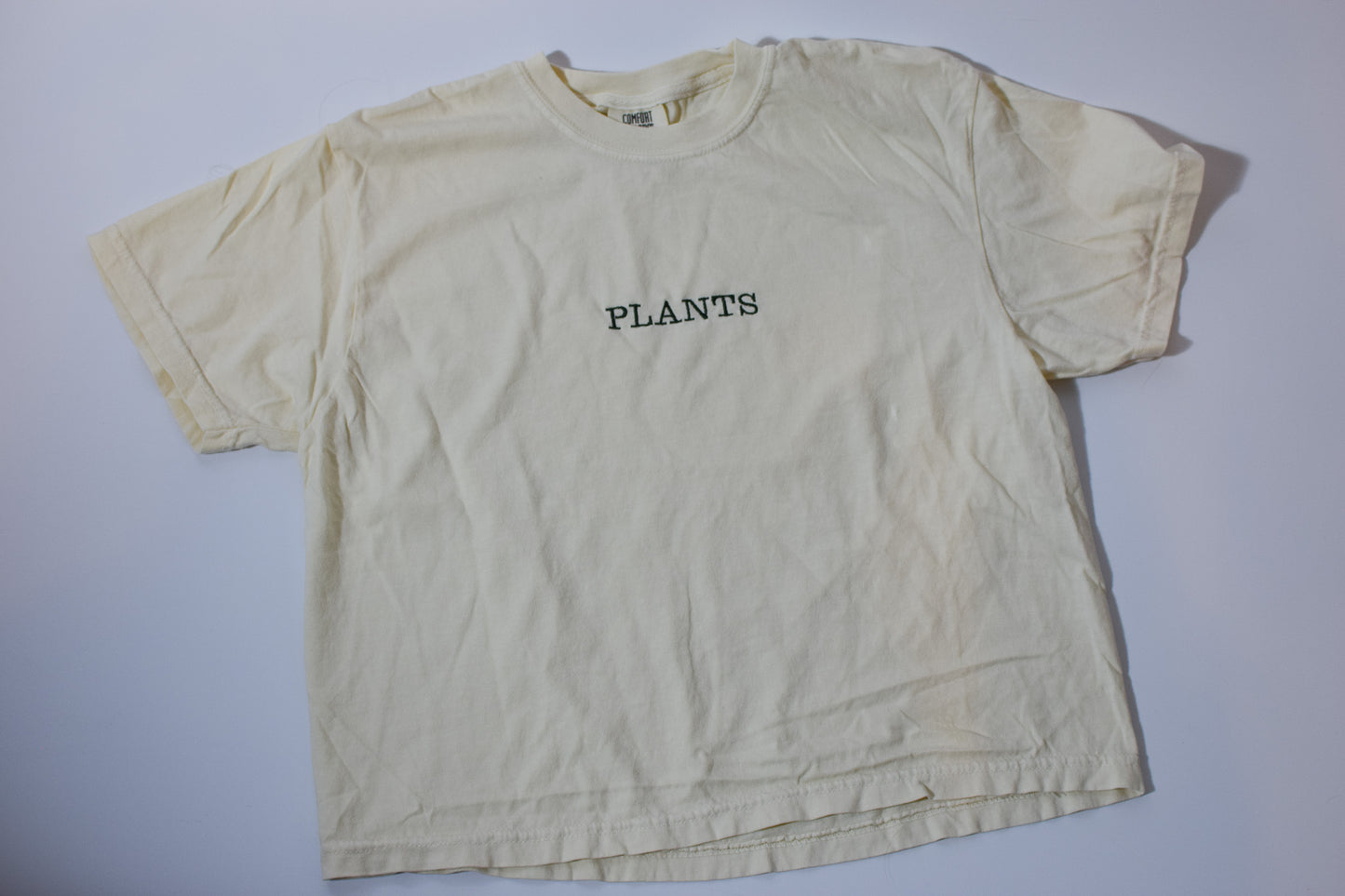 Embroidered Plants Boxy Cropped Tee